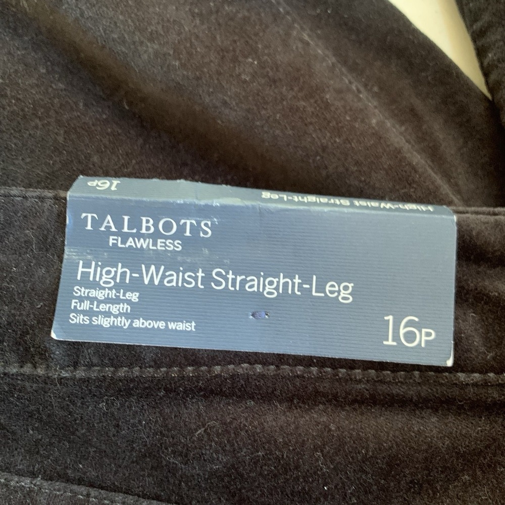 Talbots Women's High Waist Straight Leg Corduroy Jeans Size 16P Black - Picture 5 of 10